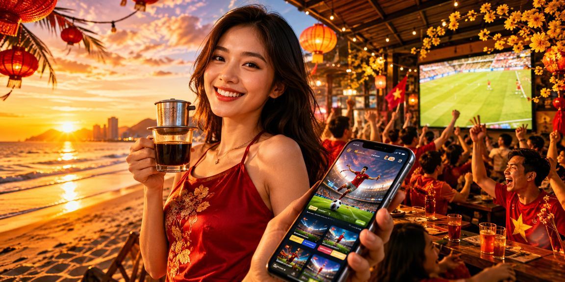 Người dùng tại Đà Nẵng thưởng thức cà phê và trải nghiệm casino trên điện thoại