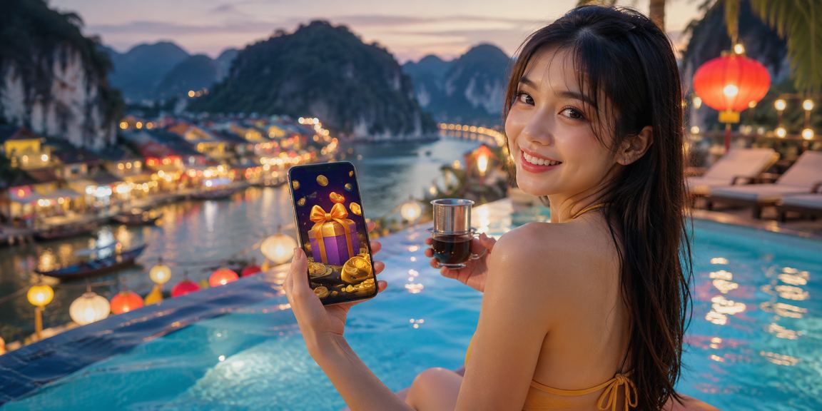 Người dùng đọc thông tin đăng ký và điều khoản tại quán cà phê Ninh Bình